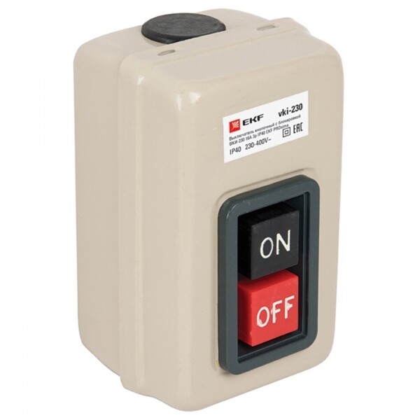 Выключатель кнопочный с блокировкой ВКИ-230 16А 3P IP40 EKF PROxima | vki-230 | EKF