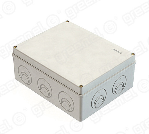 Коробка приборная наружного монтажа 240х195х90мм IP44, в комплекте кабельные вводы GE51028 (D25)-3шт, GE51037 (D32)-2шт (6шт) | GE41271 | GREENEL