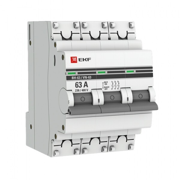 Выключатель нагрузки ВН-63, 3P 63А EKF PROxima | SL63-3-63-pro | EKF