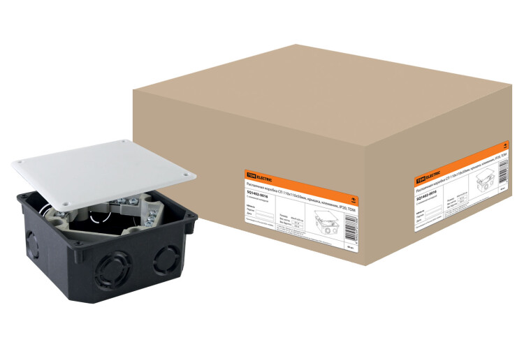 Коробка распределительная С/У 110х110х50 с клеммником и крышкой | SQ1402-0016 | TDM