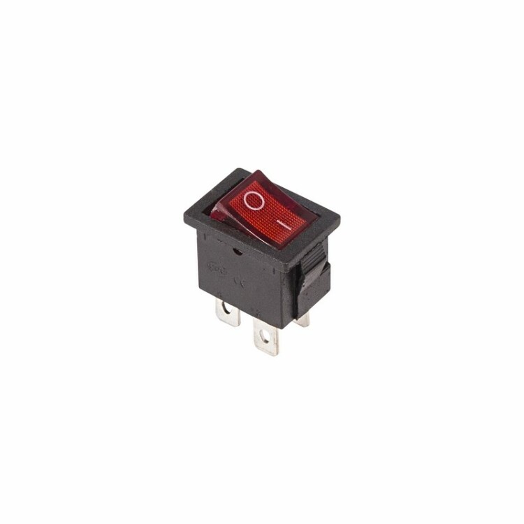 Выключатель клавишный 250V 6А (4с) ON-OFF красный с подсветкой Mini | 36-2190 | REXANT