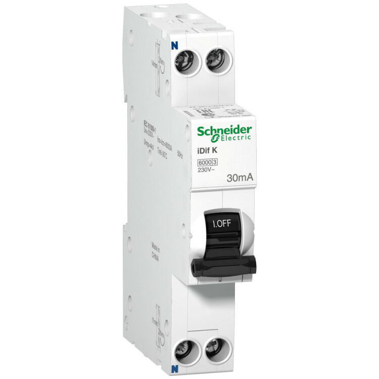 Выключатель автоматический дифференциальный iDif K 1п+N 25А C 30мА тип AC | A9D63625 | Schneider Electric