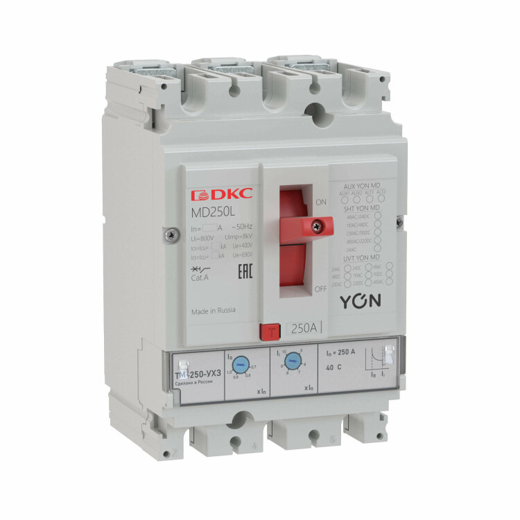 Выключатель автоматический в литом корпусе YON MD250N-TM250 | MD250N-TM250 | DKC