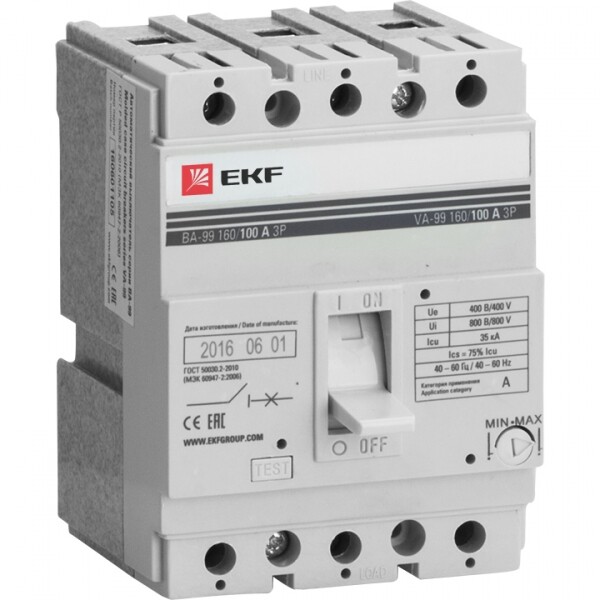 Автоматический выключатель ВА-99 160/100А 3P 35кА EKF PROxima | mccb99-160-100 | EKF