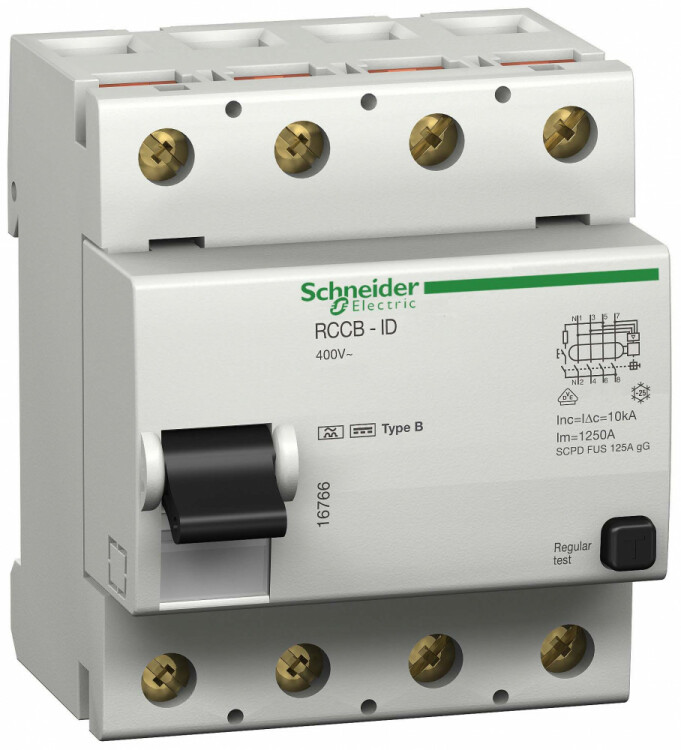 Выключатель дифференциальный (УЗО) ID 4п 125А 300мА тип B | 16764 | Schneider Electric